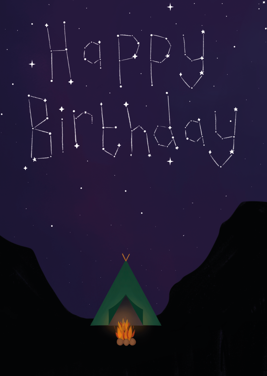 Stargazing Birthday Card
